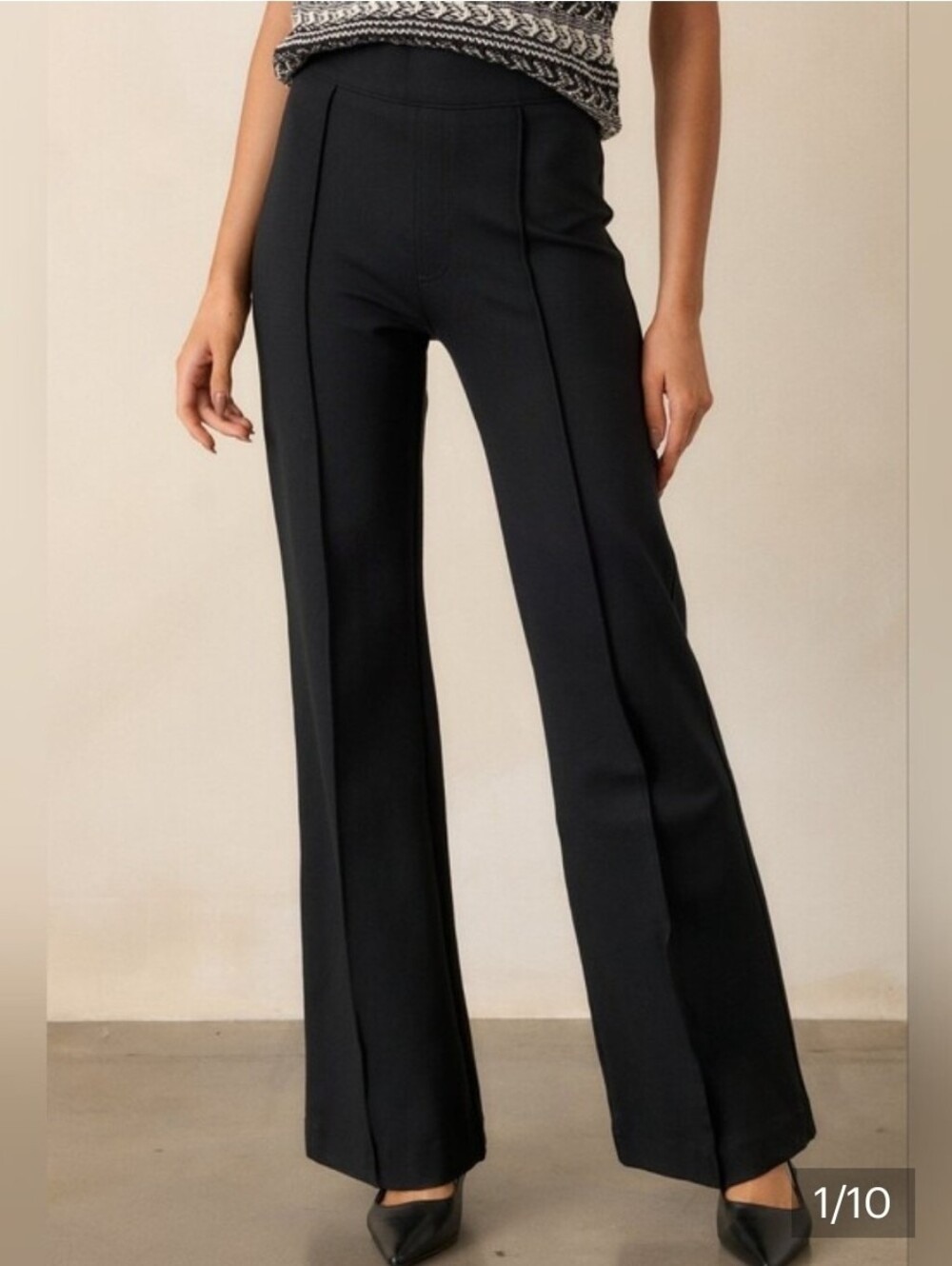 / SPANX THE PERFECT BLACK HI-RISE FLARE PANTS In Black Plus Size 3X